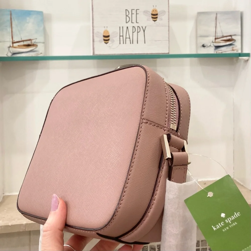 Kate Spade Saffiano Leather Lavender Crossbody Camera Bag